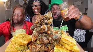 DEEP FRIED PIG FEET- CORN BREAD| SOUL FOOD MUKBANG EATING SHOW!!