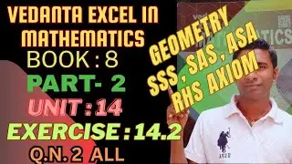 Geometry : Triangle of class 8| Exe: 14.2 | QN.2 From the pair of congruent triangles| vedanta book