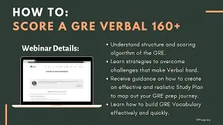 How to score a 160+ on GRE Verbal [ Complete Webinar ] Plusprep Education
