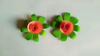Easy Paper Flower Making | DIY Spiral Rose with Leaves | Paper Craft Tutorial
