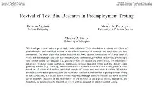 Understanding Test Bias in Preemployment and College Admissions Testing