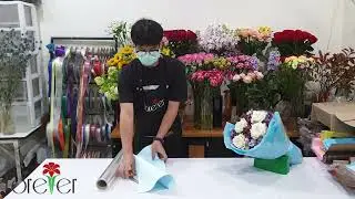 Flower Delivery Thailand by Forever Florist. Send Roses & Alstroemeria Blue Wrap Same Day Delivery
