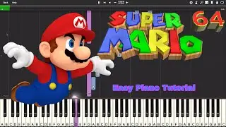 Super Mario 64 Dire Dire Docks Theme Easy Piano Tutorial