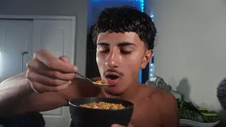 ASMR EATING CEREAL LATE AT NIGHT  (NO TALKING) EATING SOUNDS