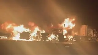 Several semi-trucks burned in fire in Sacramento, no injuries reported | Watch