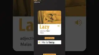 Lazy - Adjective | Kata Sifat  #shorts
