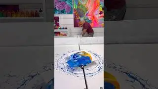 🎨🌀Creating my first painting on my new spin art setup. No longer wasting paint. #spinart #fluidart