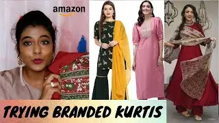 Branded Kurtis Haul Amazon | Suit Set from Janasya, Indo Era, Rust Orange | Palazzo, Straight Fit