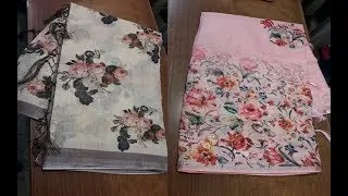 Digital Printed Pure Linen Sarees Latest Colections || Floral Print Pure Linen Saree/Linen Saree