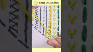 Basic Chain Stitch - Hand Embroidery for Beginners - Basic Stitches Tutorial #class 11 #cute #shorts