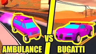 AMBULANCE is FASTER THAN BUGATTI??!! | Roblox Jailbreak Vehicle Speed Test