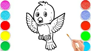 Hoopoe Bird Drawing, Painting & Coloring For Kids and Toddlers_ Child Art