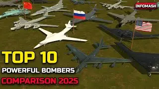 Топ-10 самых мощных бомбардировщиков в мире 2025 | Сравнение военной мощи