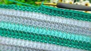 Different technique *!! Very easy crochet baby blanket model #crochet #knitting #tunisian 