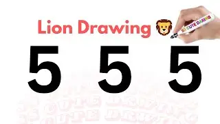 How To Draw Realistic Lion Using 5555 Number | Number Art #art #drawing #numbers
