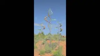 Whitaker Wind Sculpture Twister Oval Sub-Huge flanked by 2 Single Helix Ovals