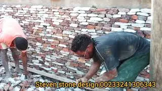 Modern Building in Ghana 🇬🇭 the cost of fixing Stone Cladding.  Ep2...