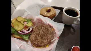 Bison Burger and Fresh Homemade Doughnut in South Dakota - Wall Drug Store