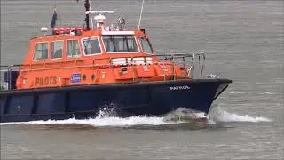 Pilots boarding and unboarding Ships  at Gravesend/Tilbury. 2017