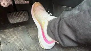 Pedal Pumping Driving In Nike Athletic Shoes