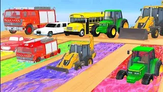 Vehicle Crossing Fountain,tractor,mazda,car......#crossingfountain #cartoon#kidsvideo #kidsfountain