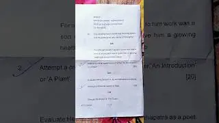 BA English Honours Question Paper 7📚📚 (BRABU) &hearts;️&hearts;️3rd part question paper