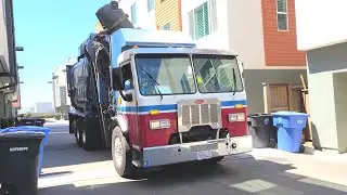 CR&R - 2 Cr&r garbage trucks doing garbage and recycle in the condos!