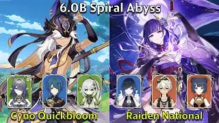 C1 Cyno Quickbloom & C2 Raiden National - Genshin Impact 6.0-6.1 Spiral Abyss Full Clear