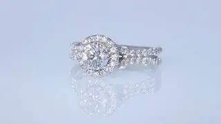 1.22CT Round Brilliant Colorless Diamond Designer Halo Engagement Ring E/SI1 GIA Cert/Appr $7K $2995