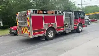 Farmingdale Engine 12 responding mutual aid to Randolph for a structure fire.