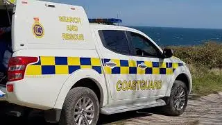 Coastguard Rescue Team In Action  24 April 2021. Winspit Quarry. Swanage. (4k)