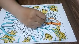 Coloring Picture of Three Butterflies in a Rice Field 4   Blind Memories