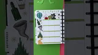 Wicked themed monthly sticker hunt page #planwithme #stickerhunt #monthlysetup