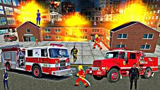 Real Fire Truck Driving Simulator Gameplay android New fire fighter game Firmans daily jop 🔥🚒 2021