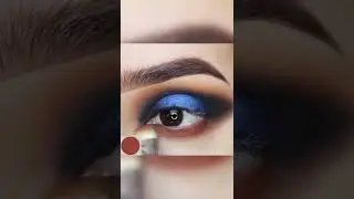 #shorts Blue 💙 cut crease eyes Makeup ||Glitter eyes #eyemakeup