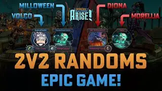 Minion Masters 2v2 Randoms - Epic Match - Decks & Explained - Volco / Milloween vs Diona / Morellia