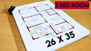 26 x 35 house plan design II 3 bhk house plan