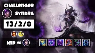 Syndra vs Ahri 11.6 Mid Lane Challenger Gameplay S11 (13/2/8) - TURKISH