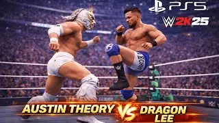 Austin Theory vs Dragon Lee | WWE 2K25 PS5 Match --- High-Flying Chaos! 4K60FPS@WWE 🔥