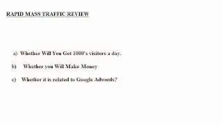 Rapid Mass Traffic-Buy Rapid Mass Traffic Or Not!