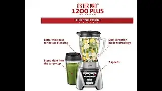 Oster Blender | Pro 1200 with Glass Jar, 24-Ounce Smoothie Cup, Brushed Nickel