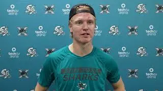 Filip Bystedt Addresses the Media Following a 4-2 Preseason Win Over the Condors.