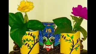 Colourful Money Plant pot made from a waste jar /How to Grow Money Plant by Easy Art