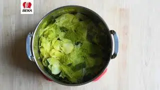 Kippenworst met groene kool puree