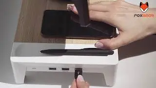 Подставка под монитор с тремя USB 3.0 портами FoxGear STB-144, деревянная