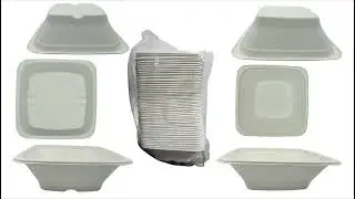 🥗 700ml Kraft Sugarcane Square Bowl | Eco-Friendly Takeaway Container