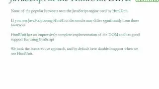 HtmlUnit Driver