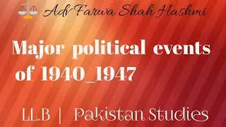 Major political events of 1940_1947 | LLB | Pakistan studies