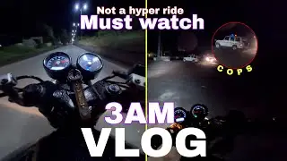 I went on a night ride in search of food 🍟| I tried to follow cops 🤣 | Gt 650 night ride | TROUBLE
