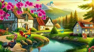 Beautiful morning mountain village background | #background #village